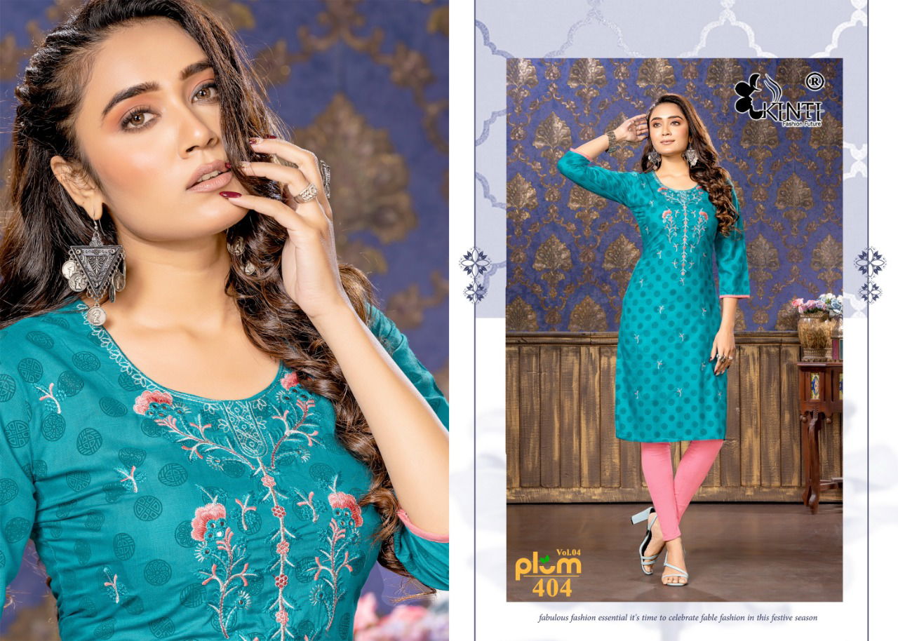 Kinti Plum 4 Casual Wear Rayon Wholesale Kurti Collection 